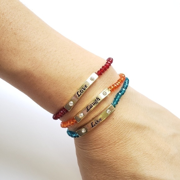 Live, Laugh and Love Set Bracelets NWT - Picture 2 of 5